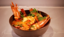 Soupe de gambas et potiron aux saveurs asiatiques
