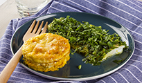 Poisson en croûte d'herbes et gratin de potiron à la ricotta