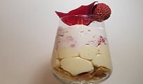 Verrine litchi framboise, façon Ispahan 