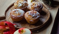 Gâteau à la pomme, mandarine et coeur noisette