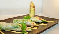 Summer Roll's au boeuf parfum Tajine et sauce pois chiches