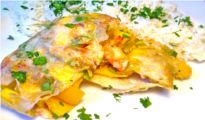 Prawn-mango-avocado pastilla