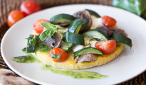 Polentarte aux légumes grillés et basilic