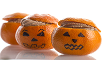 Clémentine à la mousse de chocolat façon Jack-o'-lantern