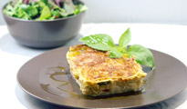 Lasagnes tomates, courgettes et basilic